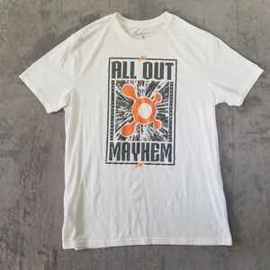 OrangeTheory Fitness ALL OUT MAYHEM White Mens Tshirt Size Large Gym Training